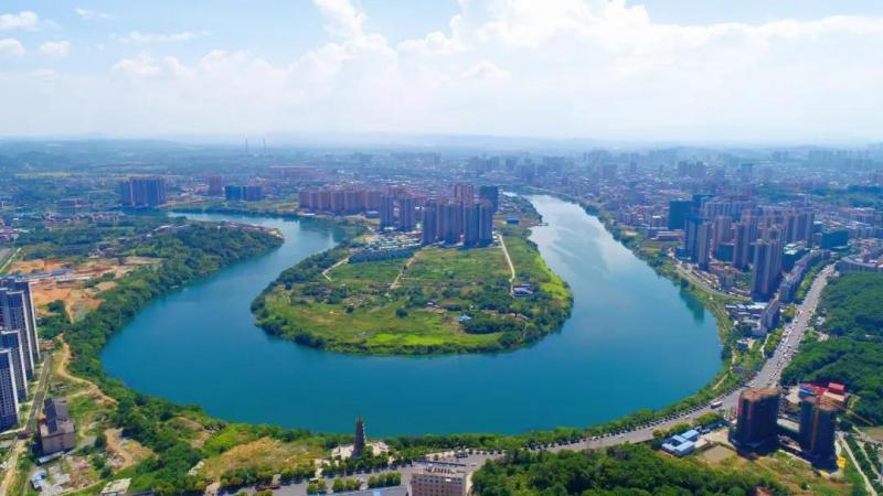 航拍耒阳之靓耀水东江